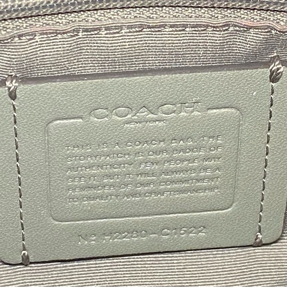 COACH c1522 Pennie Gray Pebbled Leather Shoulder bag  Large Handbag - Picture 14 of 14